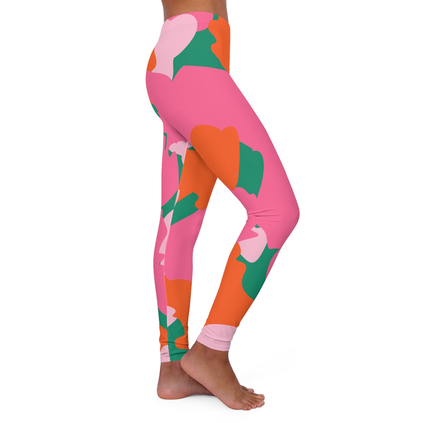 Pink Camo Women's Spandex Leggings (AOP)