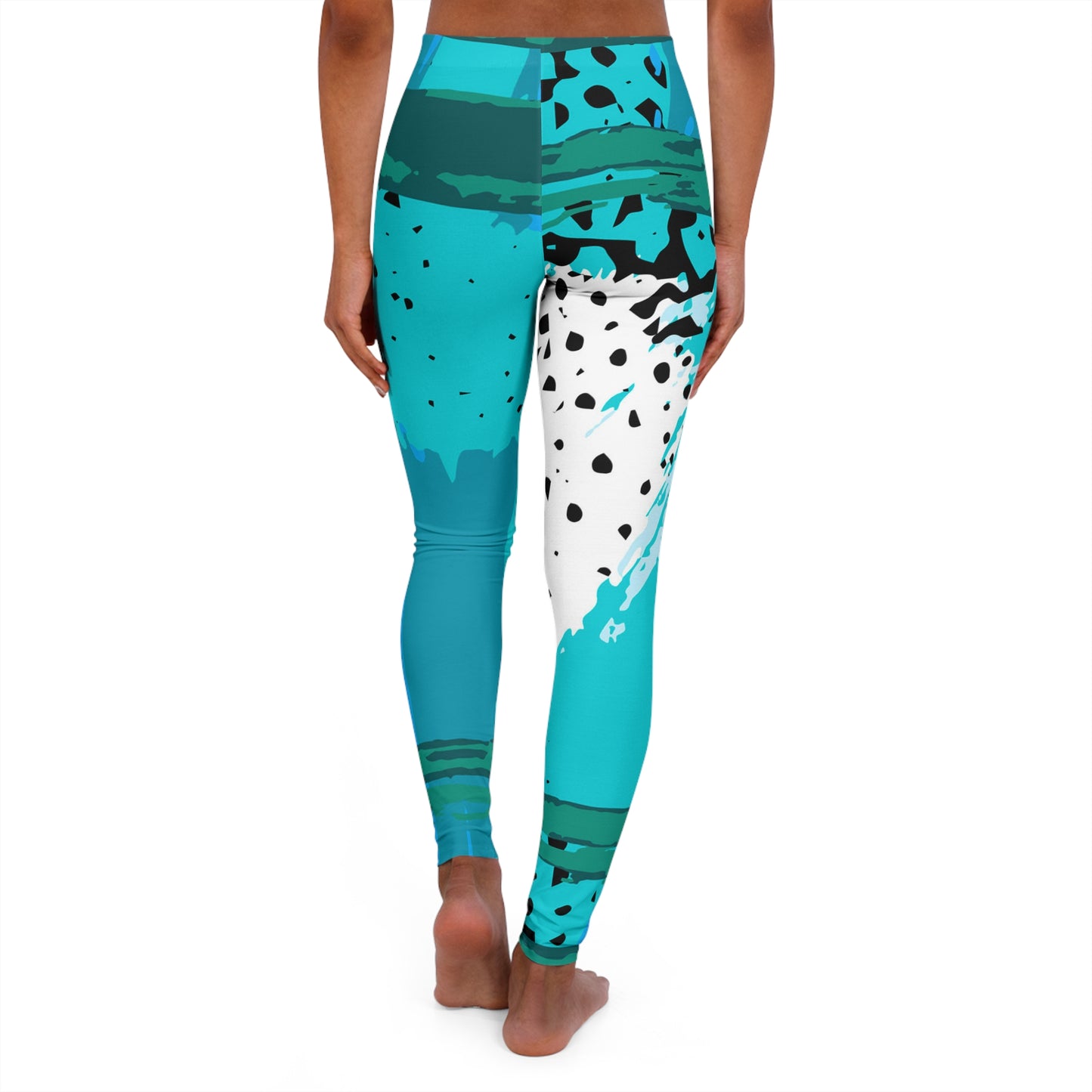 Turquoise Women's Spandex Leggings (AOP)