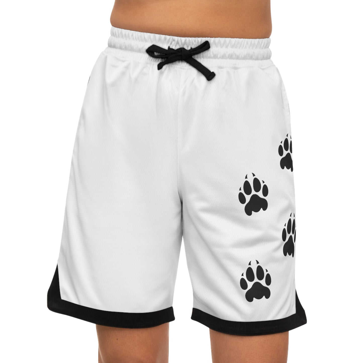 Lion Paw Print Basketball Rib Shorts (AOP)