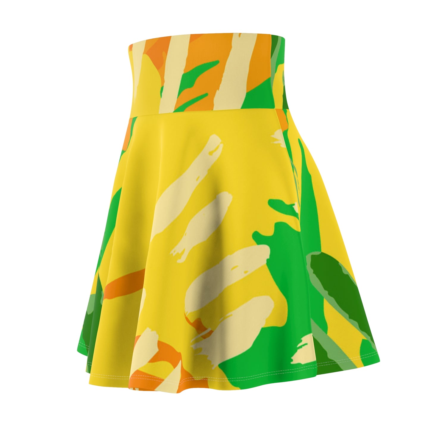 Flare Yellow Women's Skater Skirt (AOP)