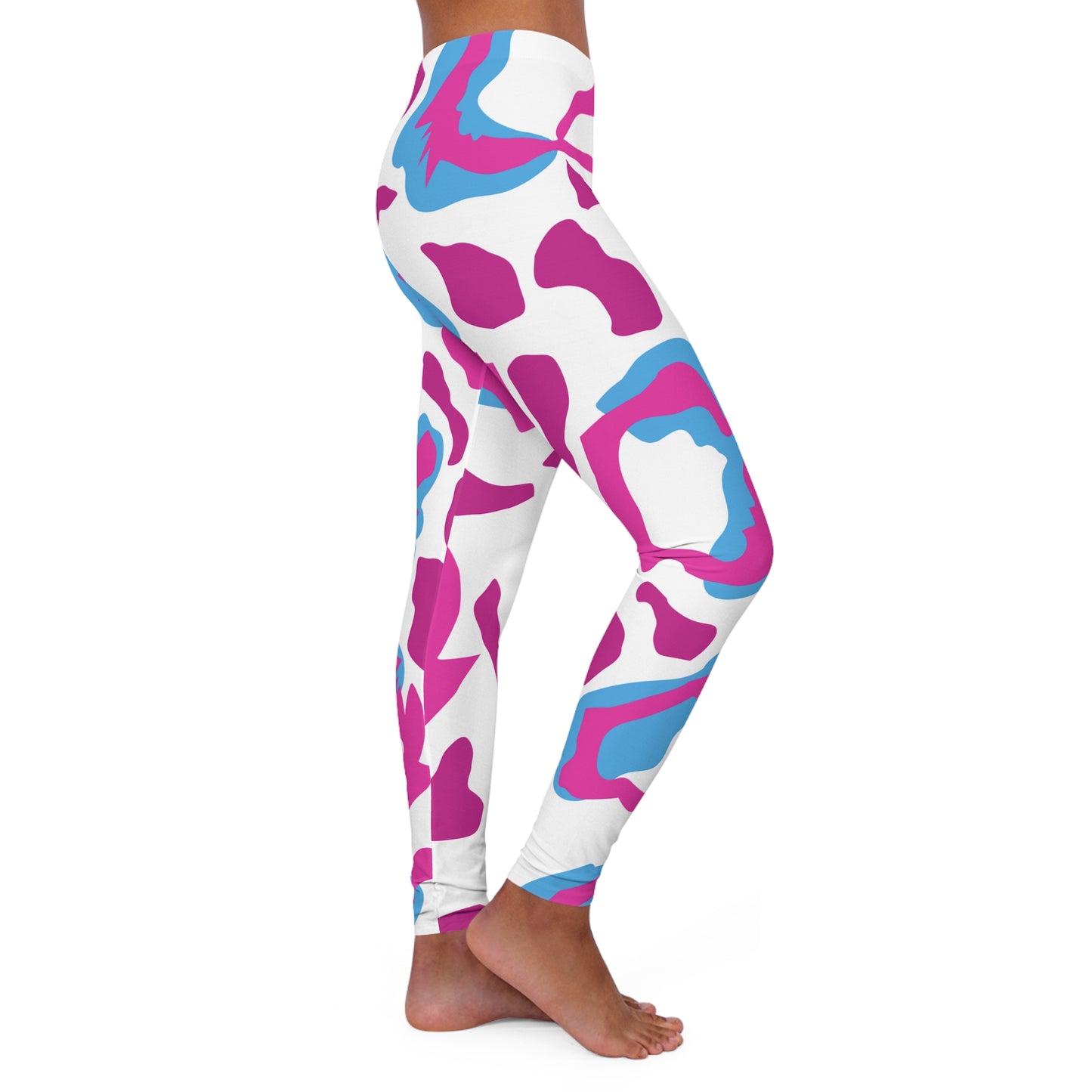 White Swirls Women's Spandex Leggings (AOP)