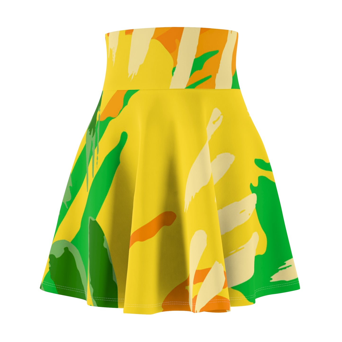 Flare Yellow Women's Skater Skirt (AOP)