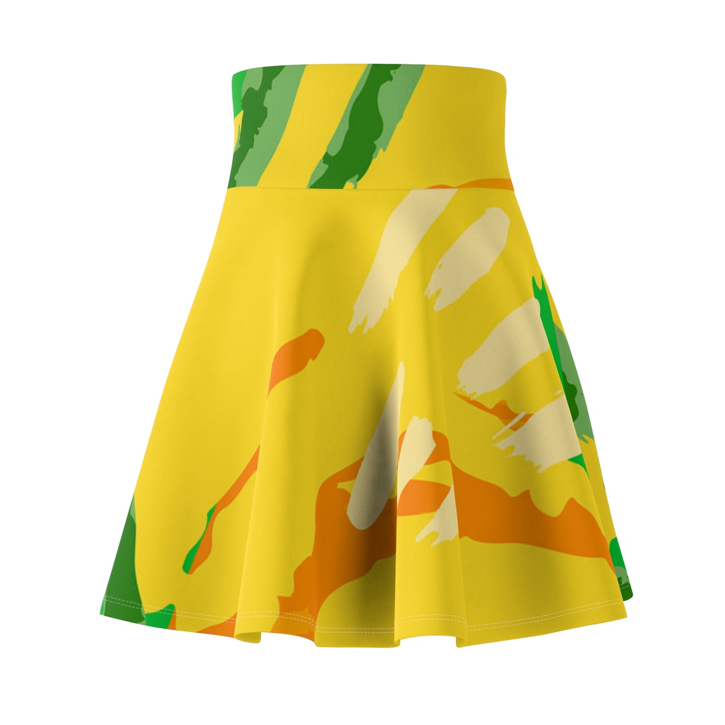 Flare Yellow Women's Skater Skirt (AOP)