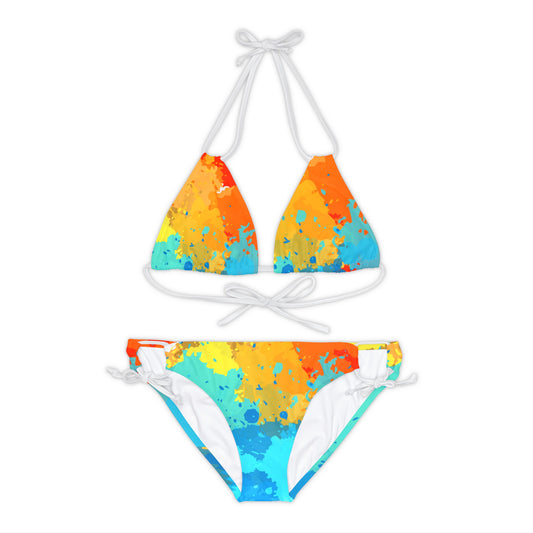 Rainbow Strappy Bikini Set (AOP)