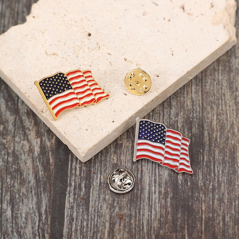 2 Piece Drip Oil US Flag Brooch - Creative Designs by Shanny