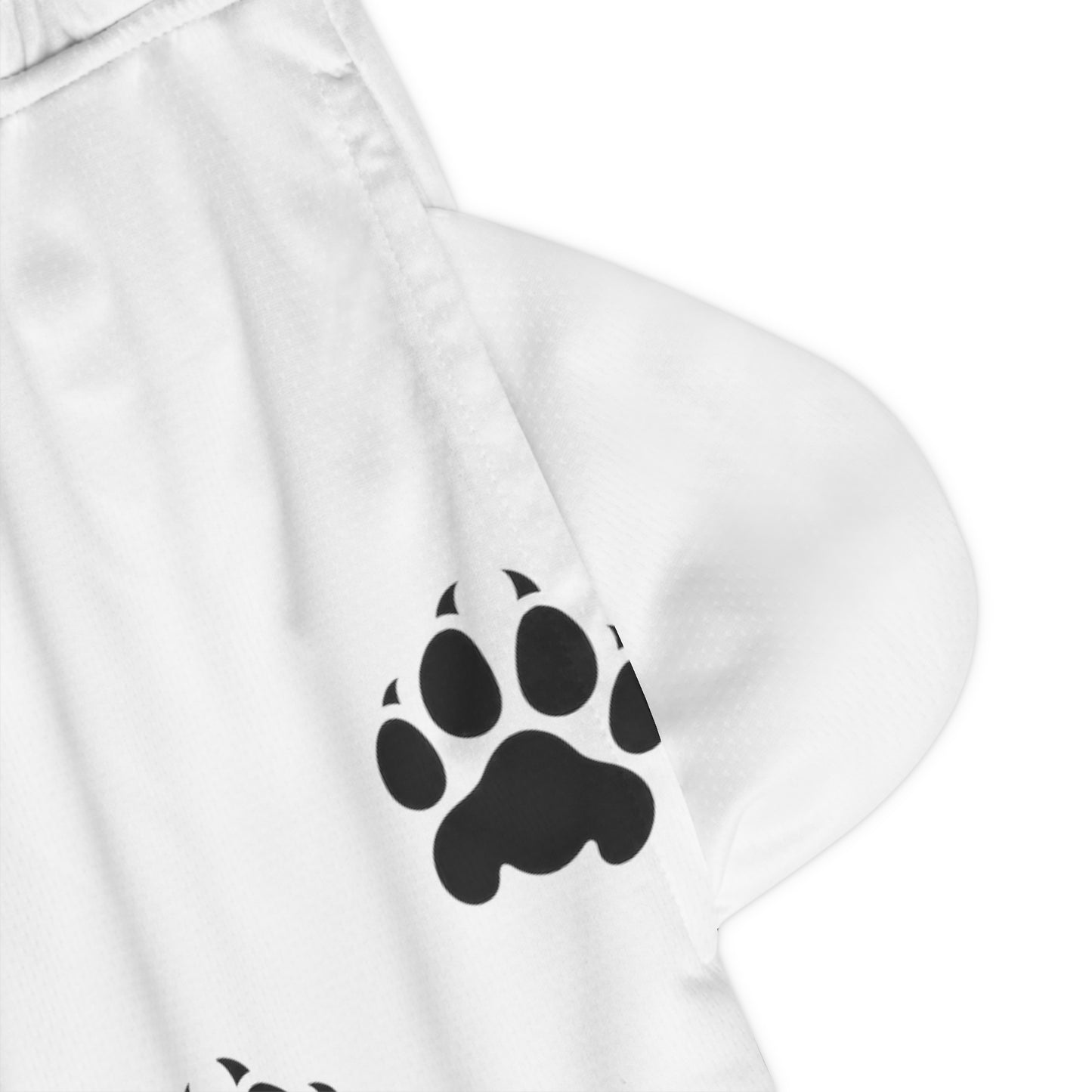 Lion Paw Print Basketball Rib Shorts (AOP)