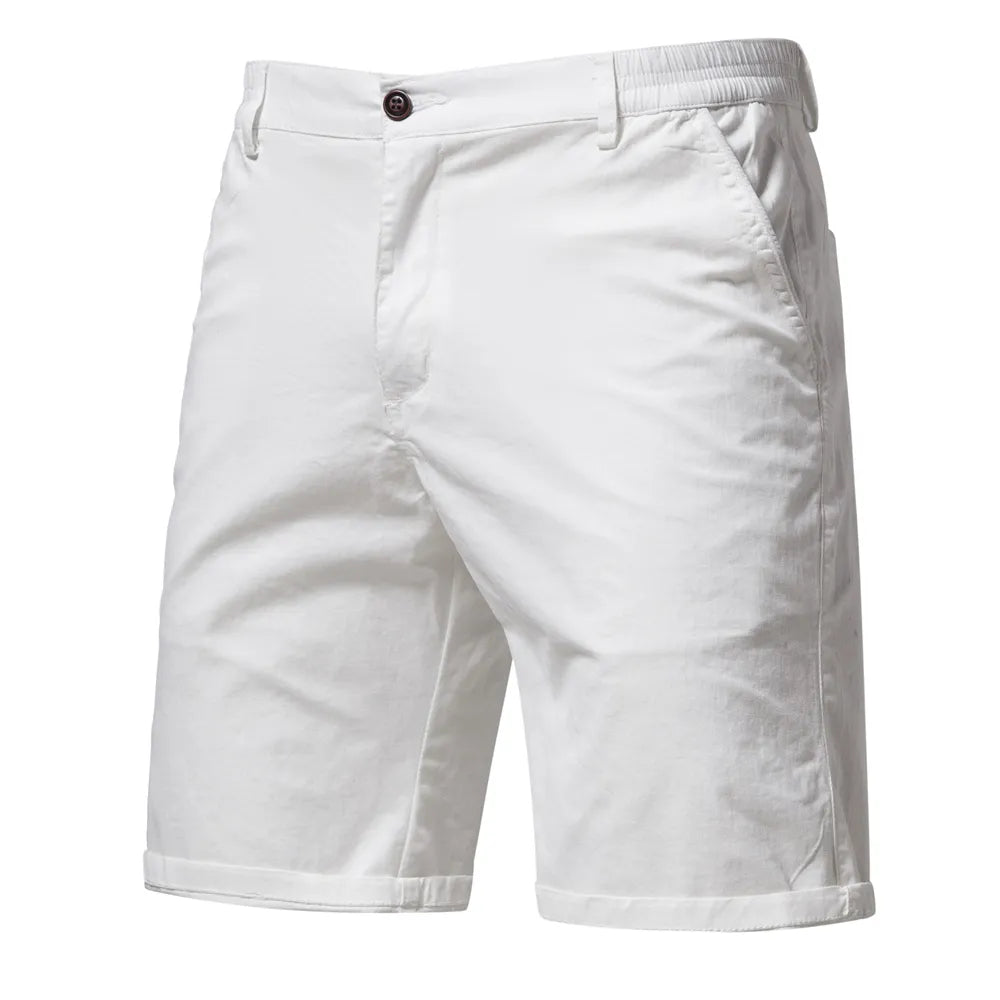 New Summer 100% Cotton Solid Shorts Men