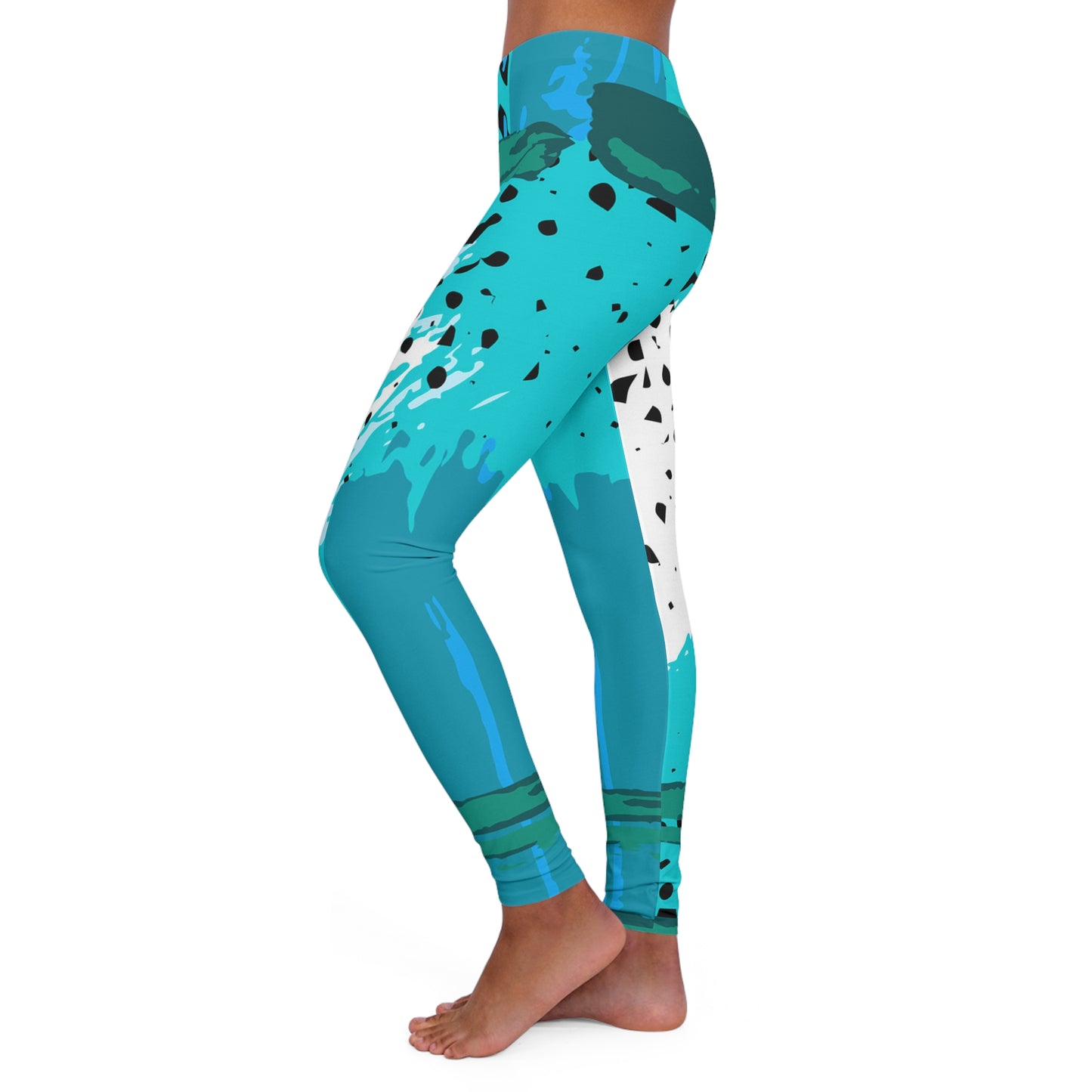 Turquoise Women's Spandex Leggings (AOP)