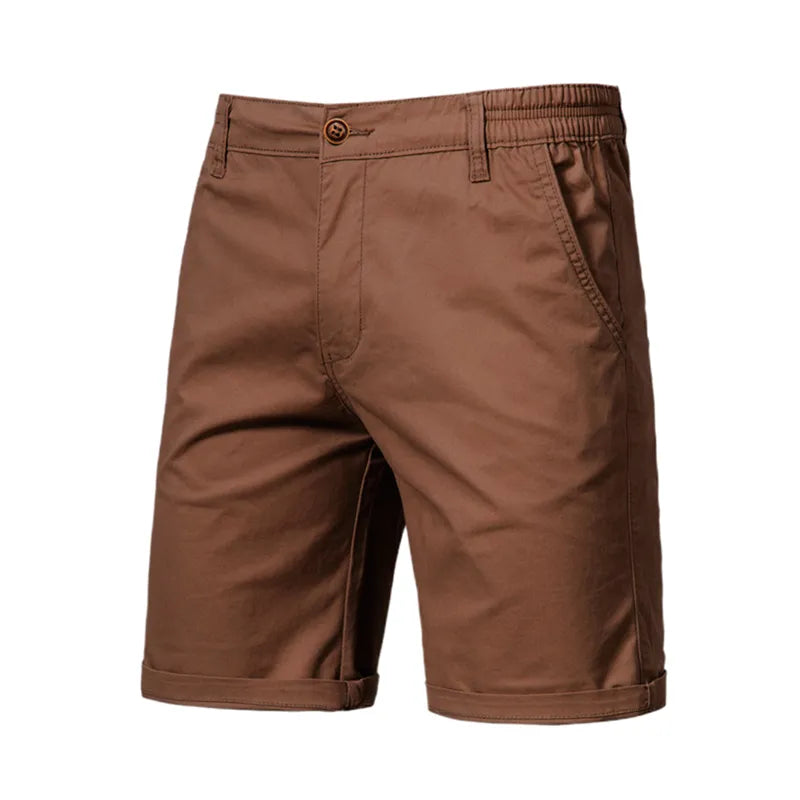 New Summer 100% Cotton Solid Shorts Men