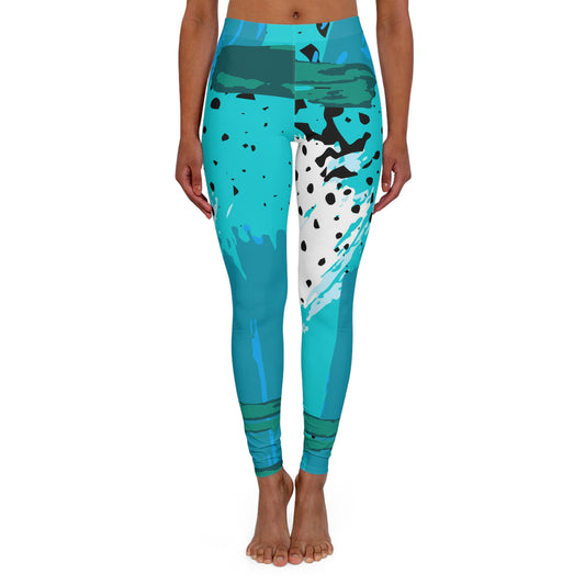 Turquoise Women's Spandex Leggings (AOP)