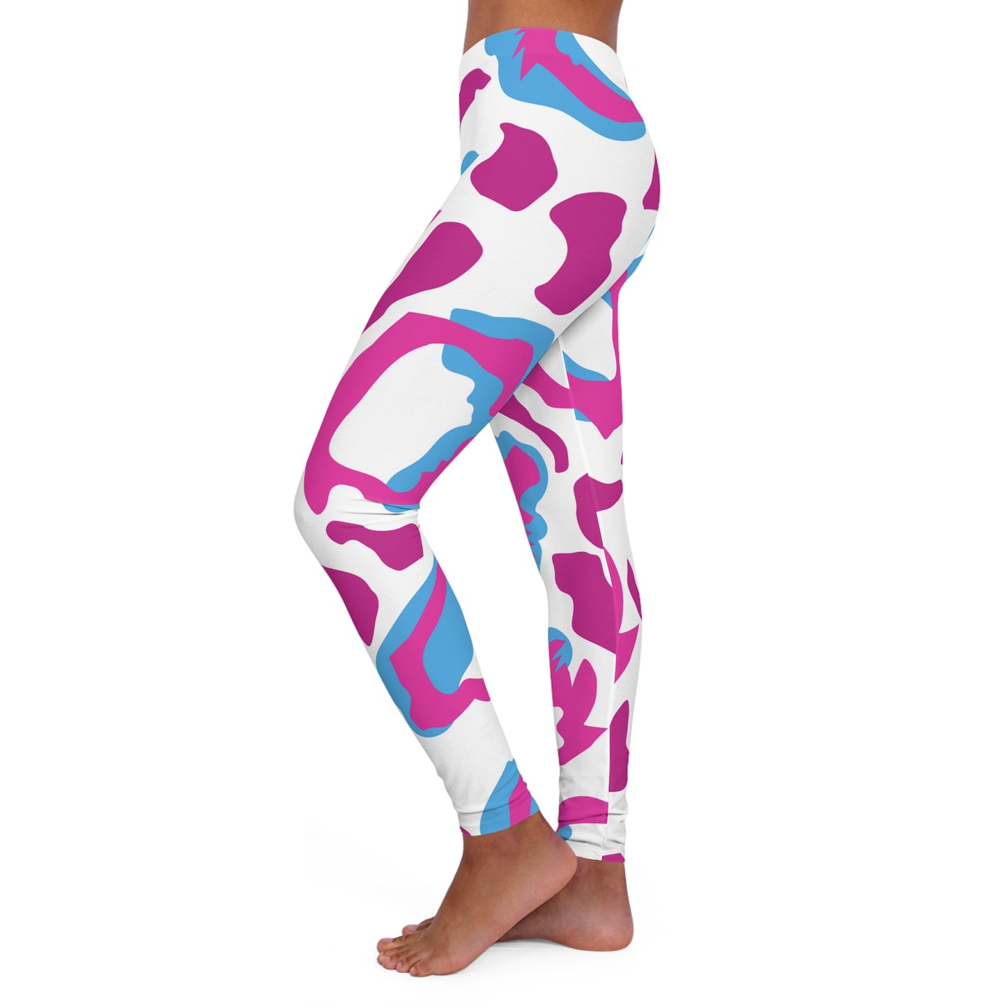 White Swirls Women's Spandex Leggings (AOP)