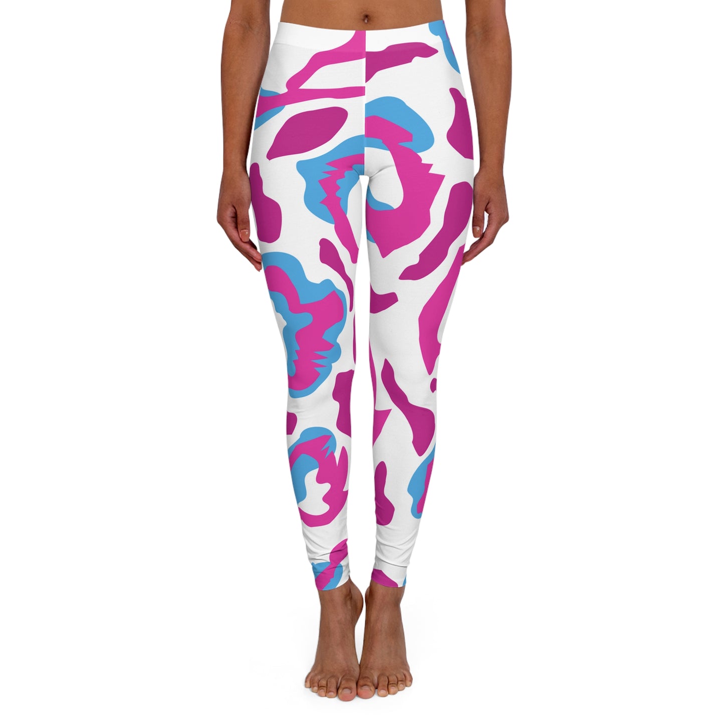 White Swirls Women's Spandex Leggings (AOP)