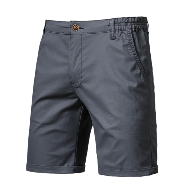 New Summer 100% Cotton Solid Shorts Men