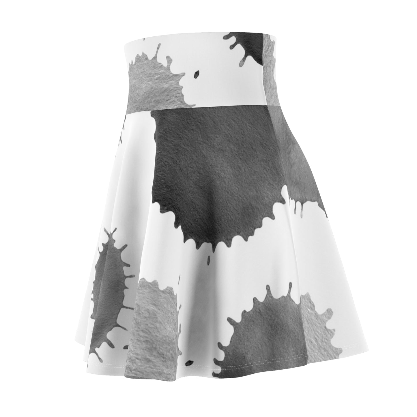 Flare White Women's Skater Skirt (AOP)