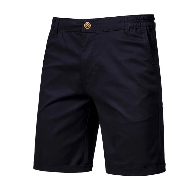 New Summer 100% Cotton Solid Shorts Men