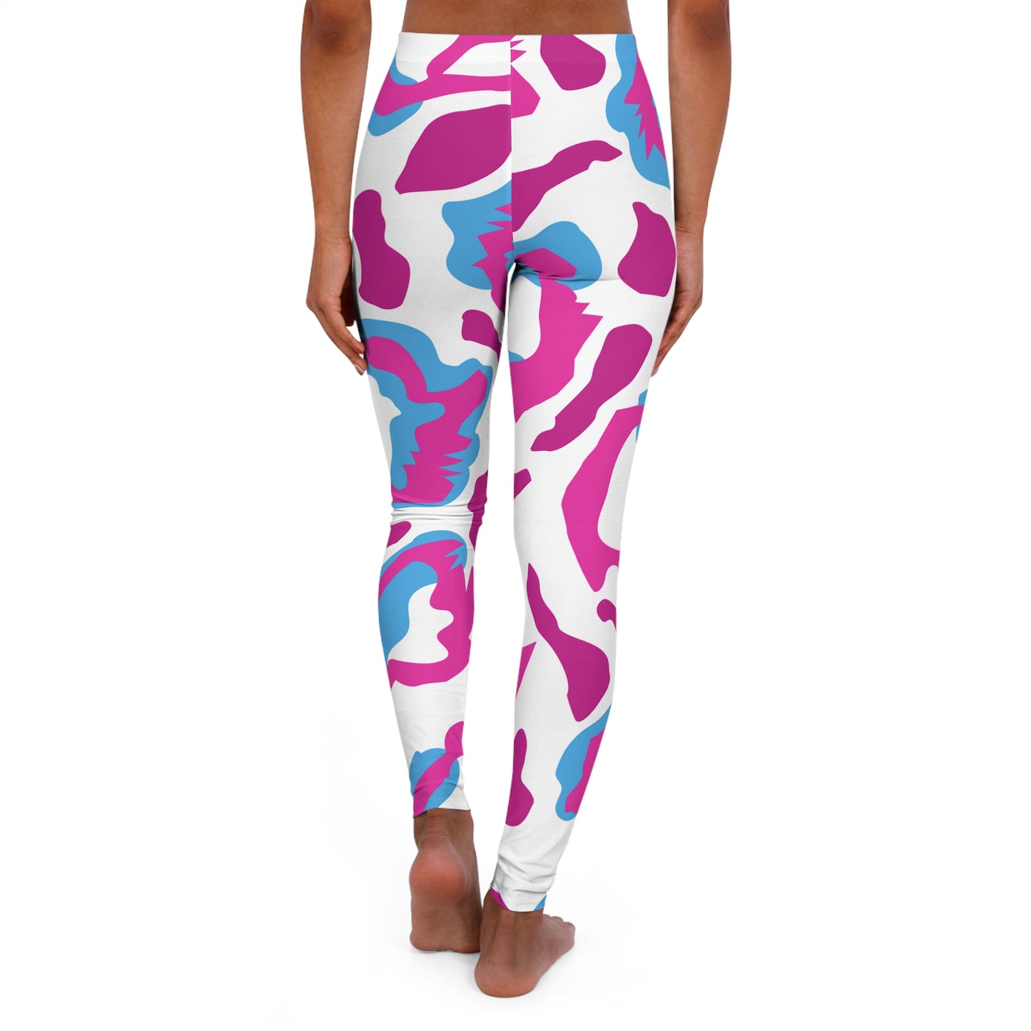 White Swirls Women's Spandex Leggings (AOP)