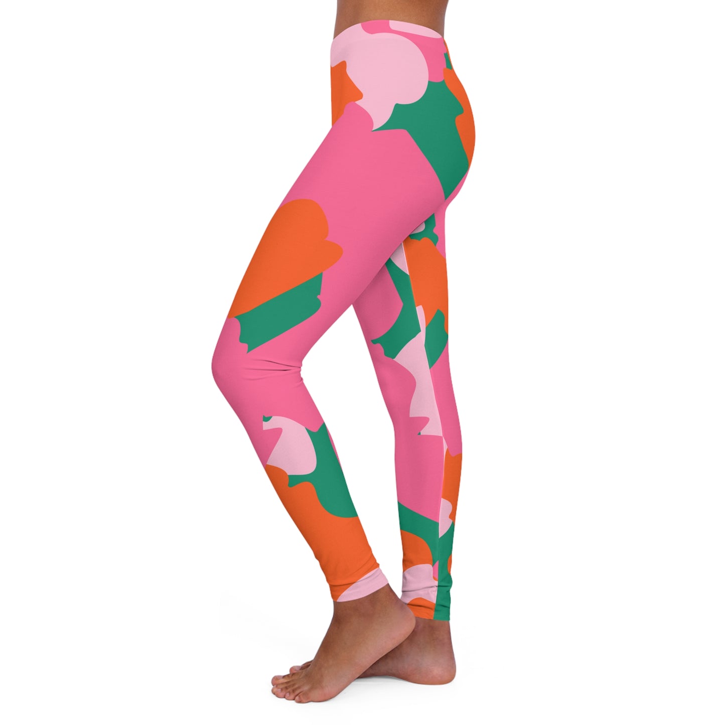 Pink Camo Women's Spandex Leggings (AOP)