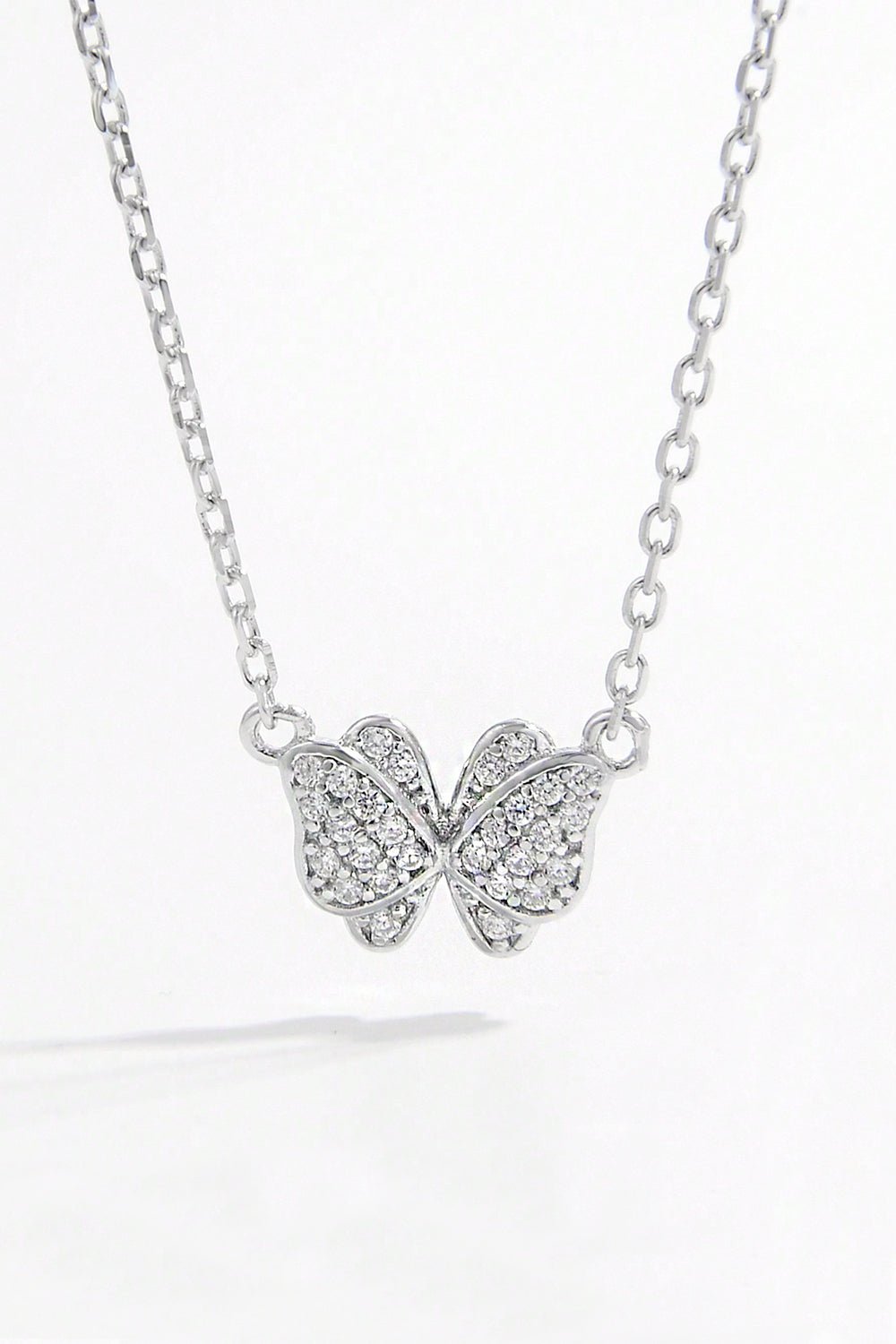 925 Sterling Silver Zircon Butterfly Pendant Necklace - Creative Designs by Shanny