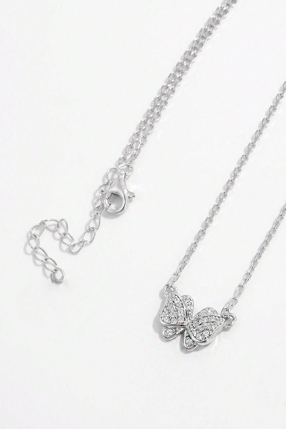 925 Sterling Silver Zircon Butterfly Pendant Necklace - Creative Designs by Shanny