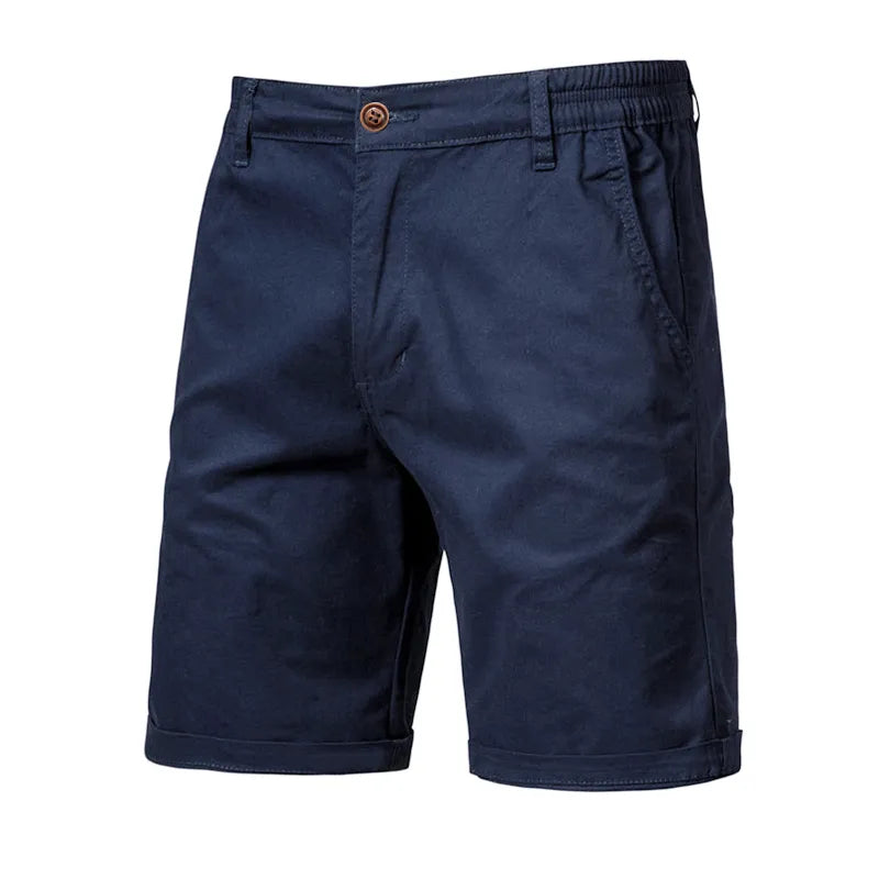 New Summer 100% Cotton Solid Shorts Men