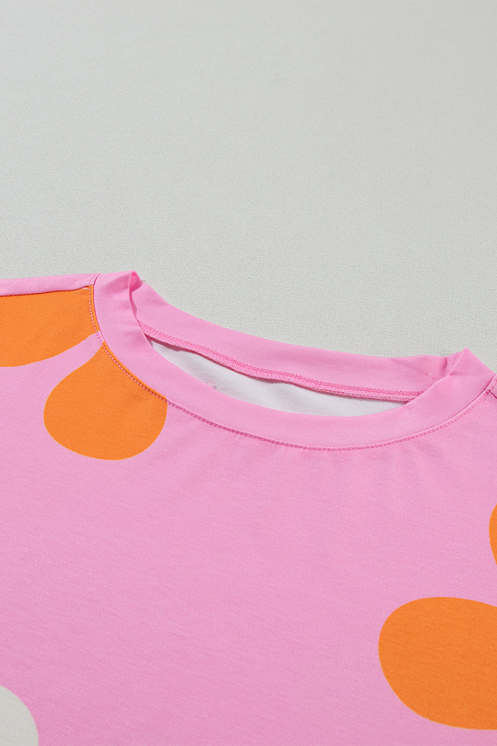 Pink Flower Print Bubble Sleeve Tee