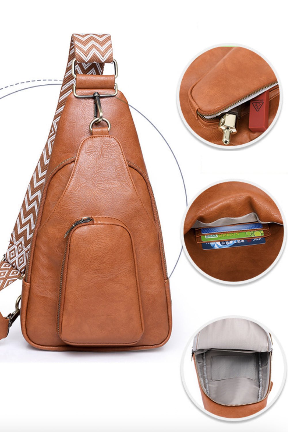 Adored Take A Trip PU Leather Sling Bag - Creative Designs by Shanny