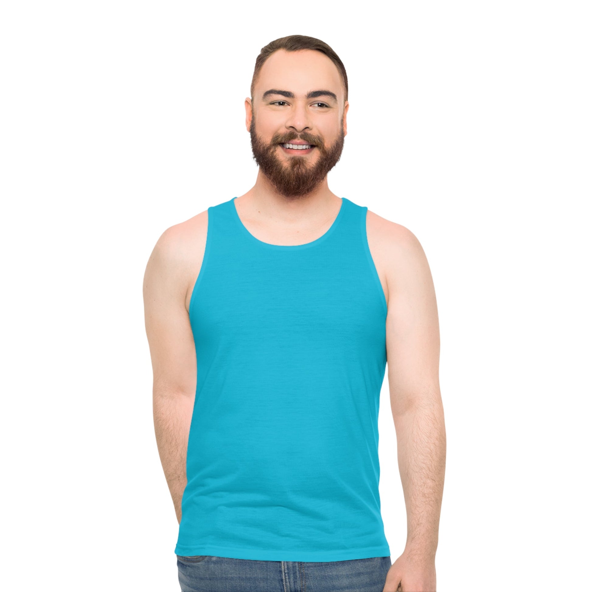 Aqua Unisex Tank Top (AOP) - Creative Designs by Shanny