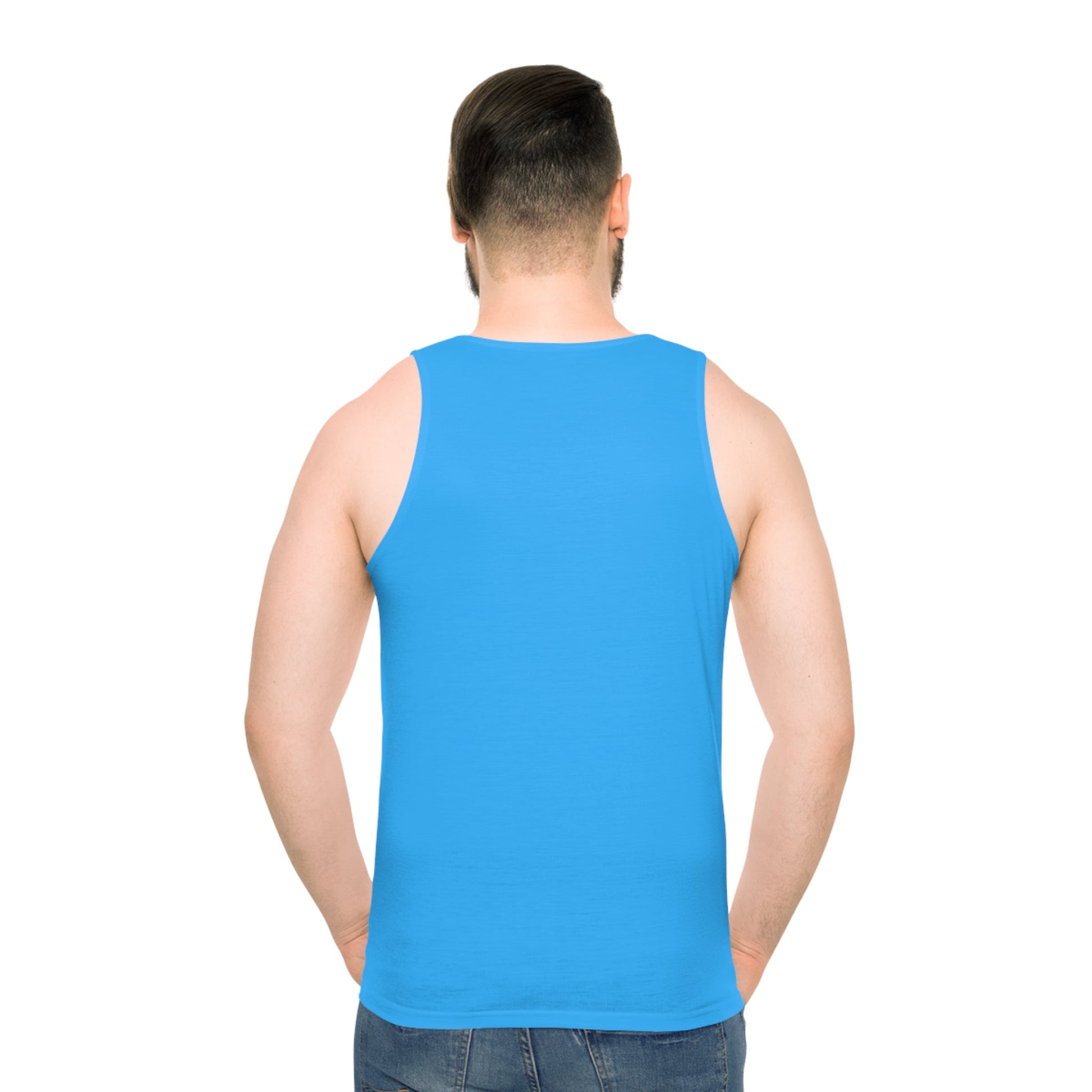 Baby blue Unisex Tank Top (AOP) - Creative Designs by Shanny