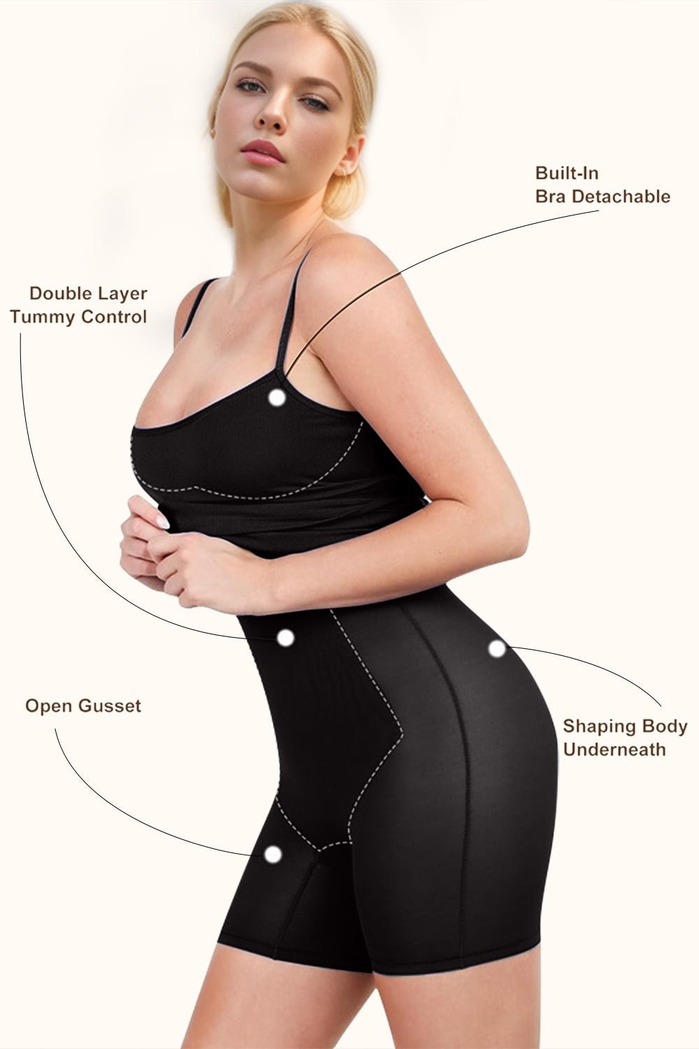 Basic Bae Full Size Built - In Shapewear Scoop Neck Sleeveless Dress - Creative Designs by Shanny