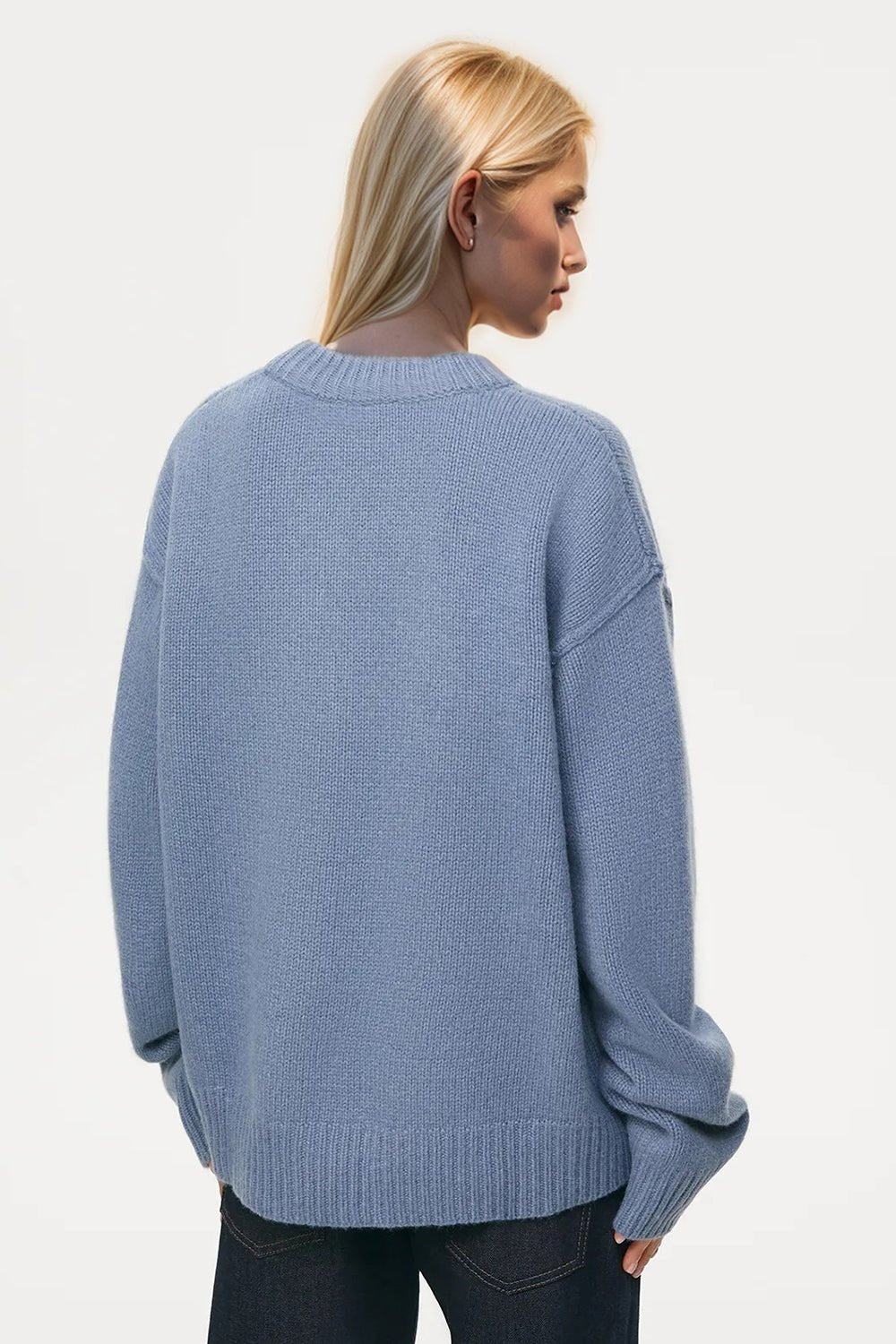 Basic Bae Round Neck Dropped Shoulder Sweater - Creative Designs by Shanny