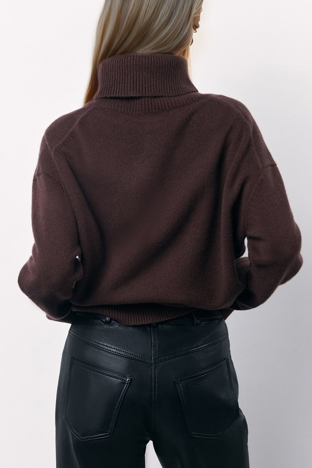 Basic Bae Turtleneck Long Sleeve Dropped Shoulder Sweater - Creative Designs by Shanny