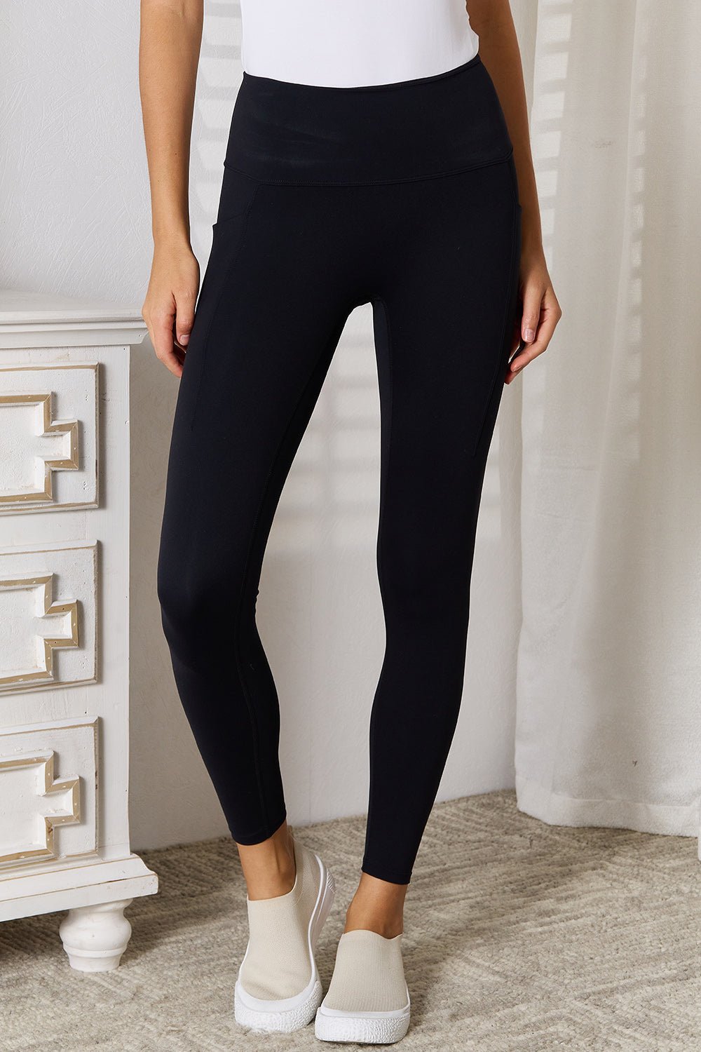 Basic Bae Wide Waistband Sports Leggings - Creative Designs by Shanny