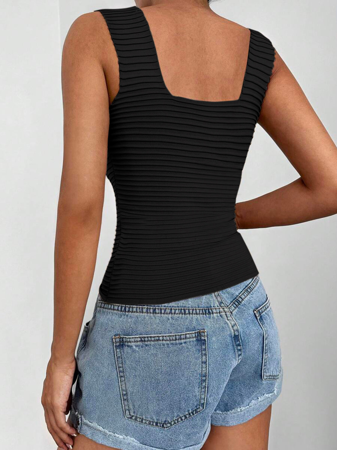 Square Neck Wide Strap Tank