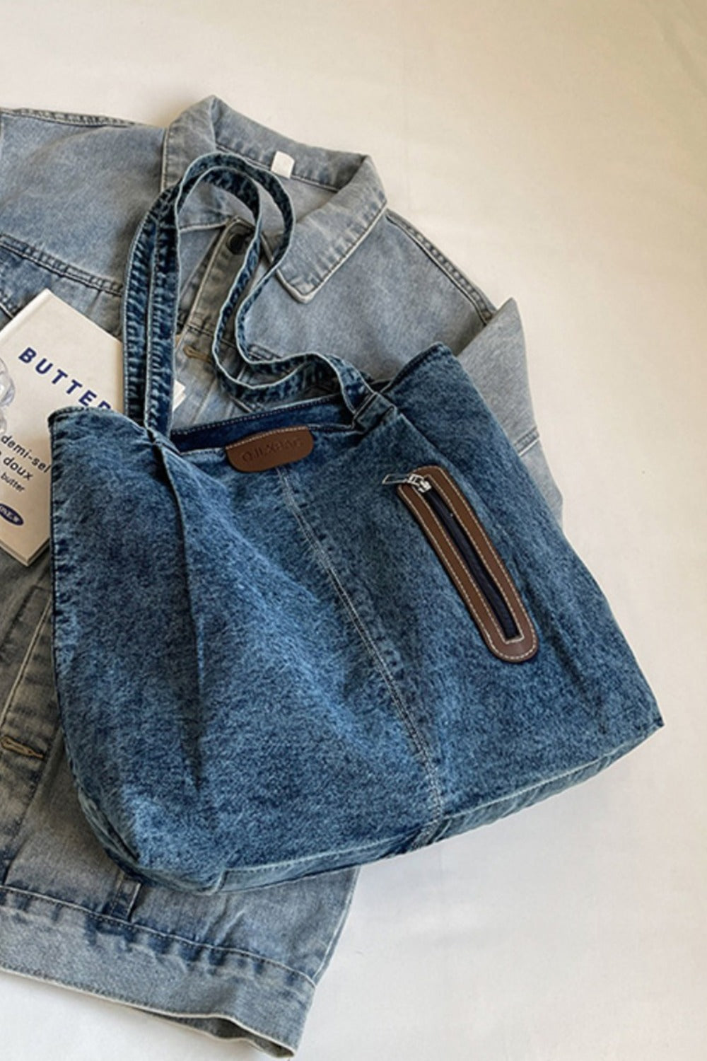 Medium Denim Tote Bag