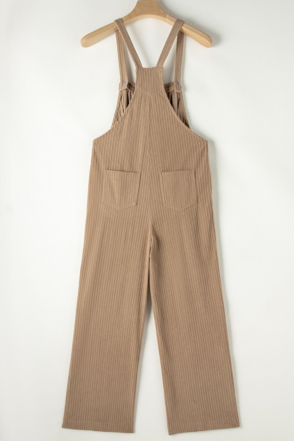 Black Plain Pocketed Loose Fit Corduroy Overalls - Creative Designs by Shanny