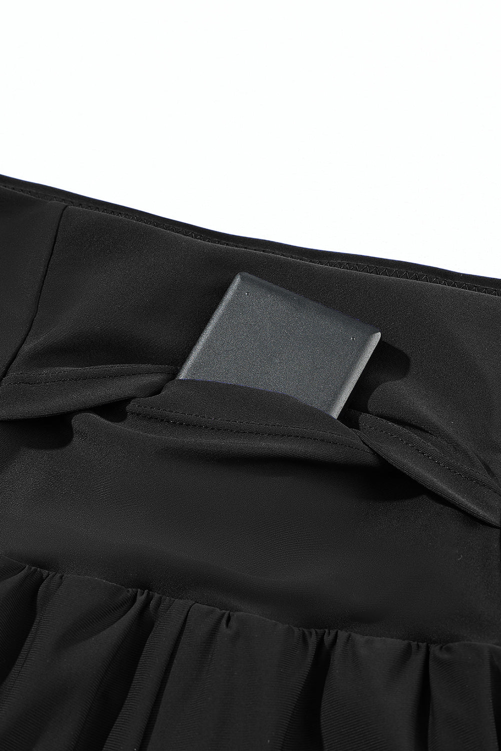 Black Pocketed Wide Waistband Swim Shorts - Creative Designs by Shanny