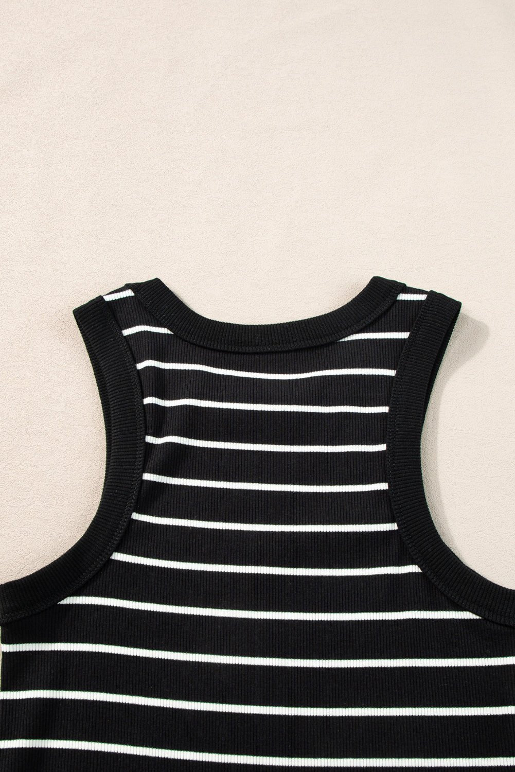 Black Stripe Ribbed Knit Tank Mini Dress - Creative Designs by Shanny