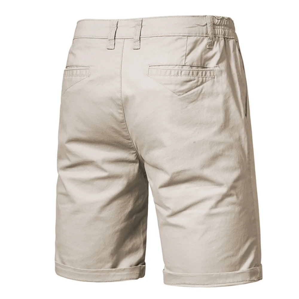 New Summer 100% Cotton Solid Shorts Men