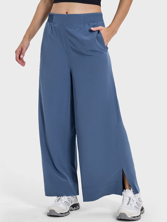 Slit Wide Leg Active Pants