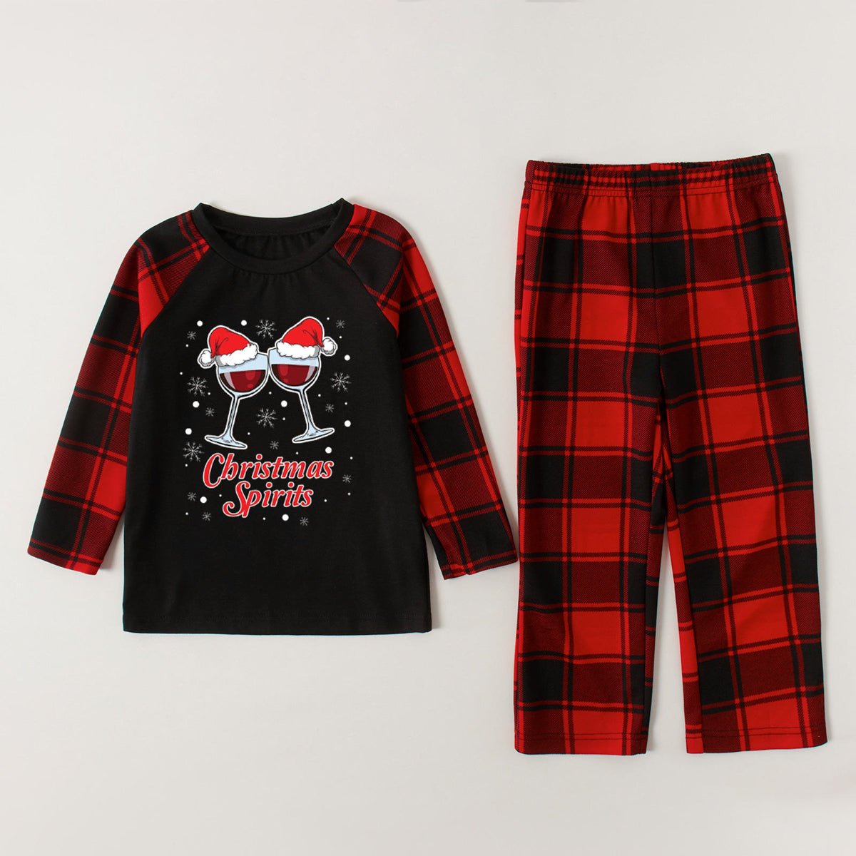 CHRISTMAS SPIRITS Graphic Top and Plaid Pants Set - Creative Designs by Shanny