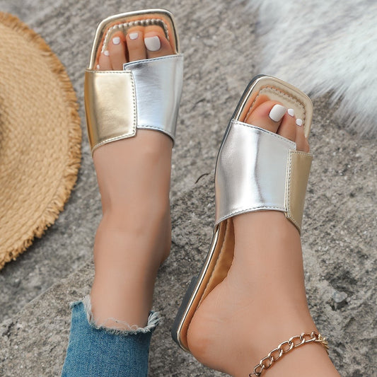 Contrast Open Toe Sandals - Creative Designs by Shanny