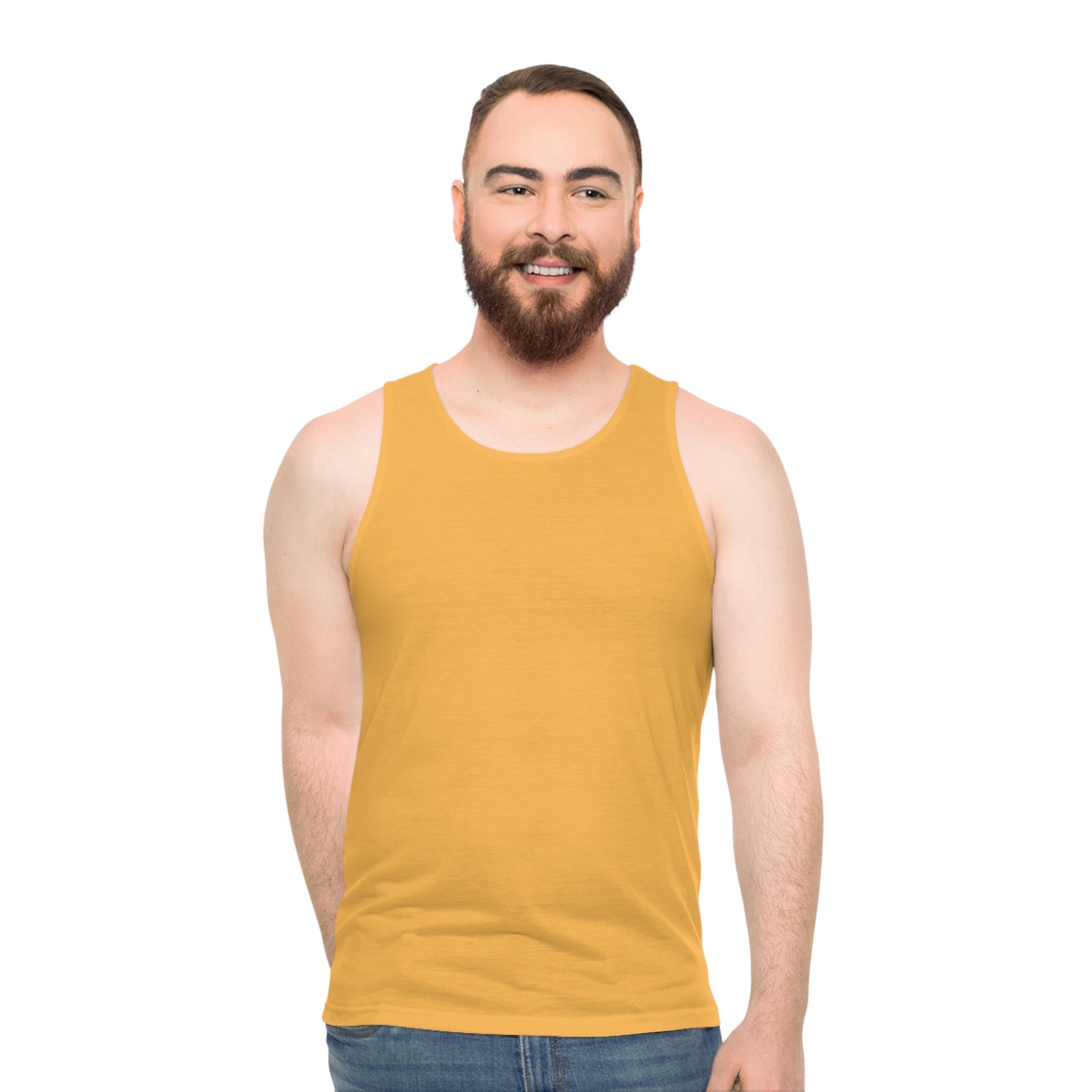 Copper Orange Unisex Tank Top (AOP) - Creative Designs by Shanny