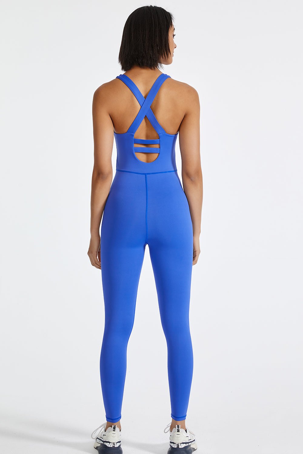 Crisscross Back Wide Strap Active Jumpsuit - Creative Designs by Shanny