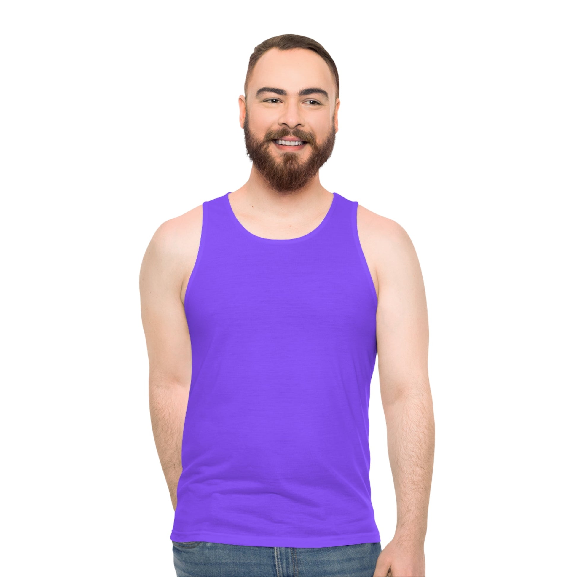 Dark Purple Unisex Tank Top (AOP) - Creative Designs by Shanny