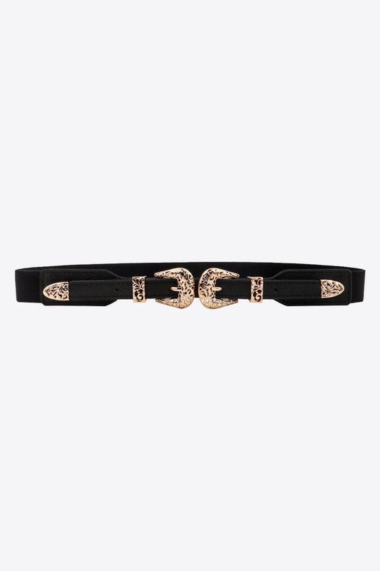 Double Buckle Elastic Belt - Creative Designs by Shanny