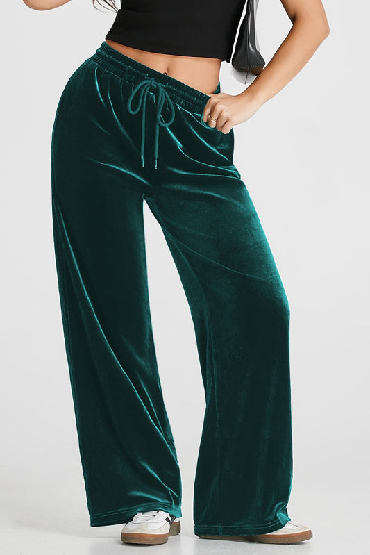 Drawstring Wide Leg Active Pants - Creative Designs by Shanny