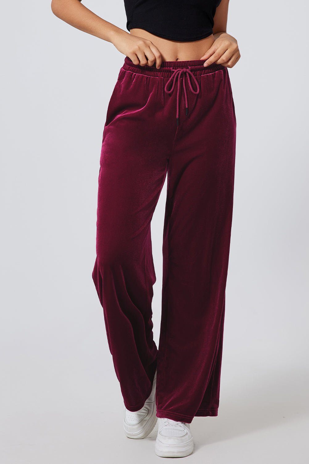 Drawstring Wide Leg Active Pants - Creative Designs by Shanny