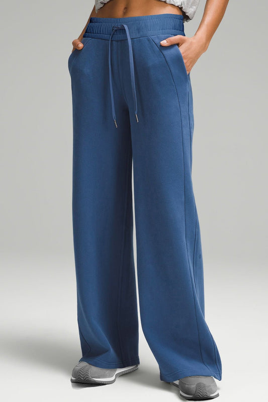 Drawstring Wide Leg Active Pants - Creative Designs by Shanny