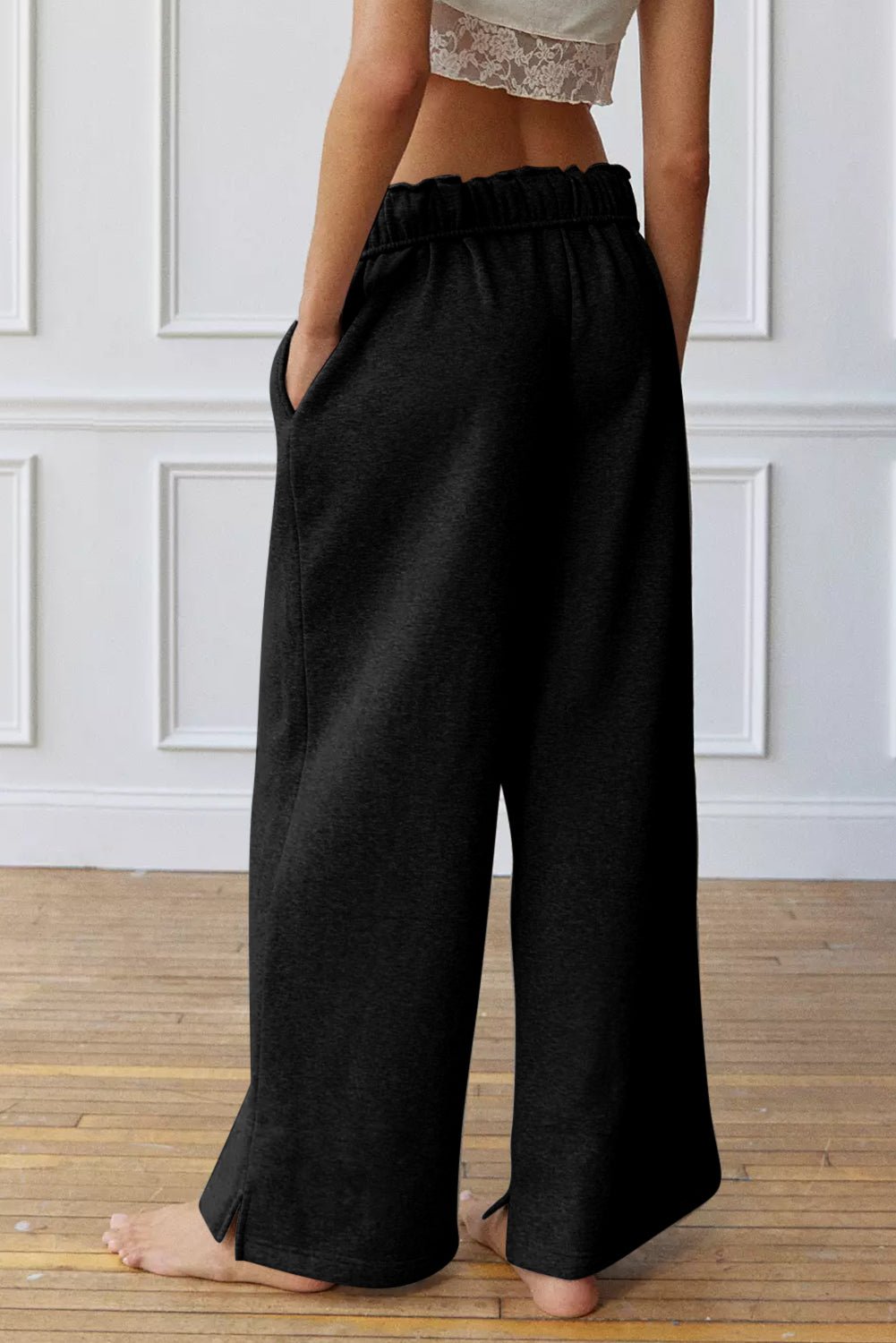 Drawstring Wide Leg Active Pants - Creative Designs by Shanny