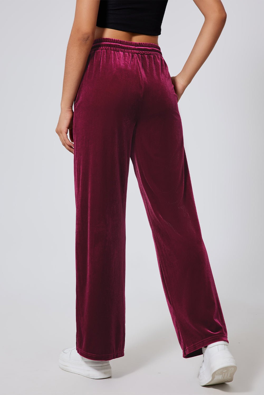 Drawstring Wide Leg Active Pants - Creative Designs by Shanny